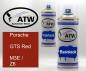Preview: Porsche, GTS Red, M3E / Z6: 400ml Sprühdose + 400ml Klarlack - Set, von ATW Autoteile West.